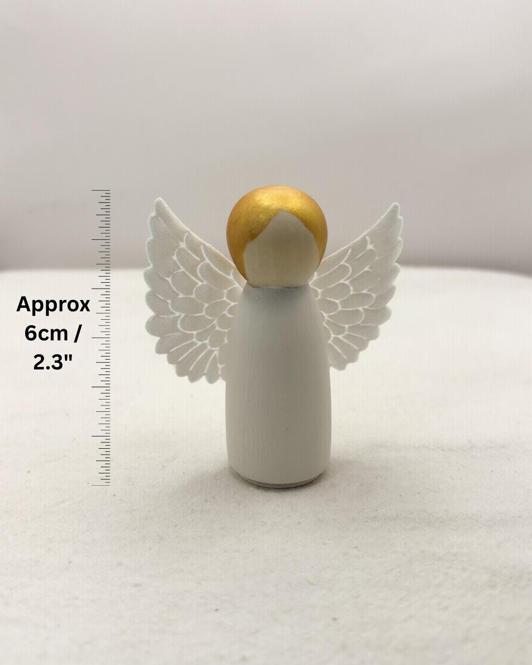 Handmade wooden Guardian Angel figurine; gift for boy or girl Baptism, Christening, Baby shower
