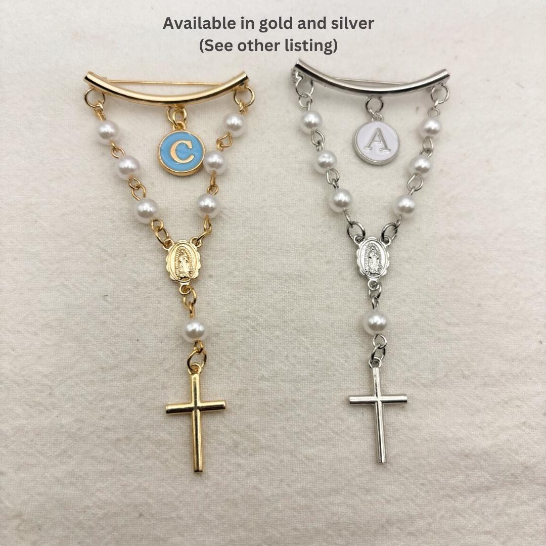 Catholic Baby personalised gift - Rosary Virgin Mary Religious Jewellery