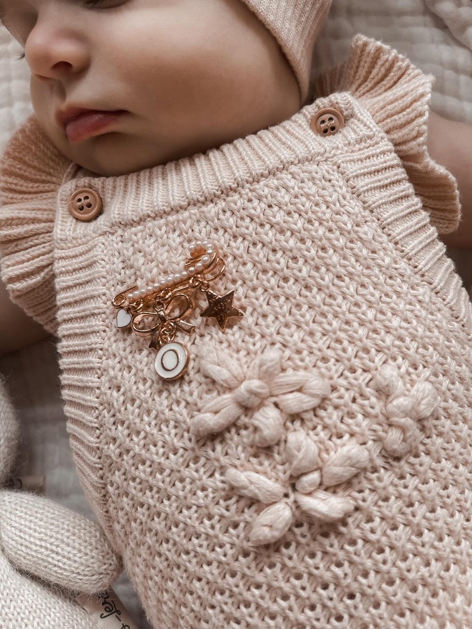 Small Gold Pearl Baby Keepsake pin brooch
