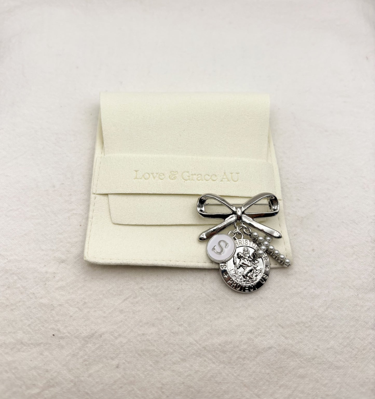 Catholic St Christopher personalised Baby keepsake pin