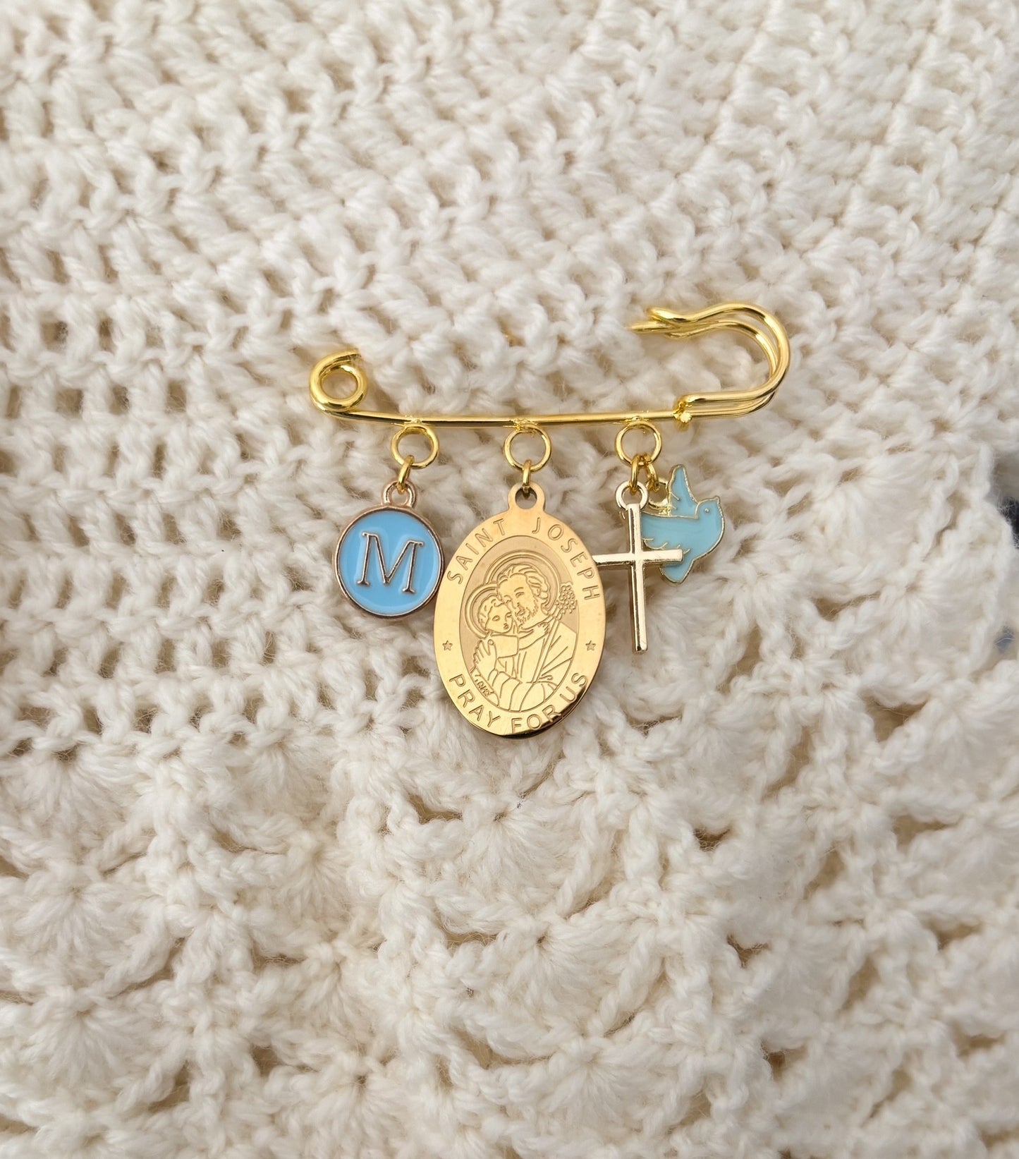 St Joseph Personalised Baby keepsake brooch