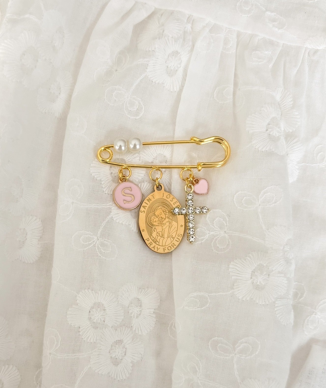 St Joseph Personalised Baby keepsake brooch