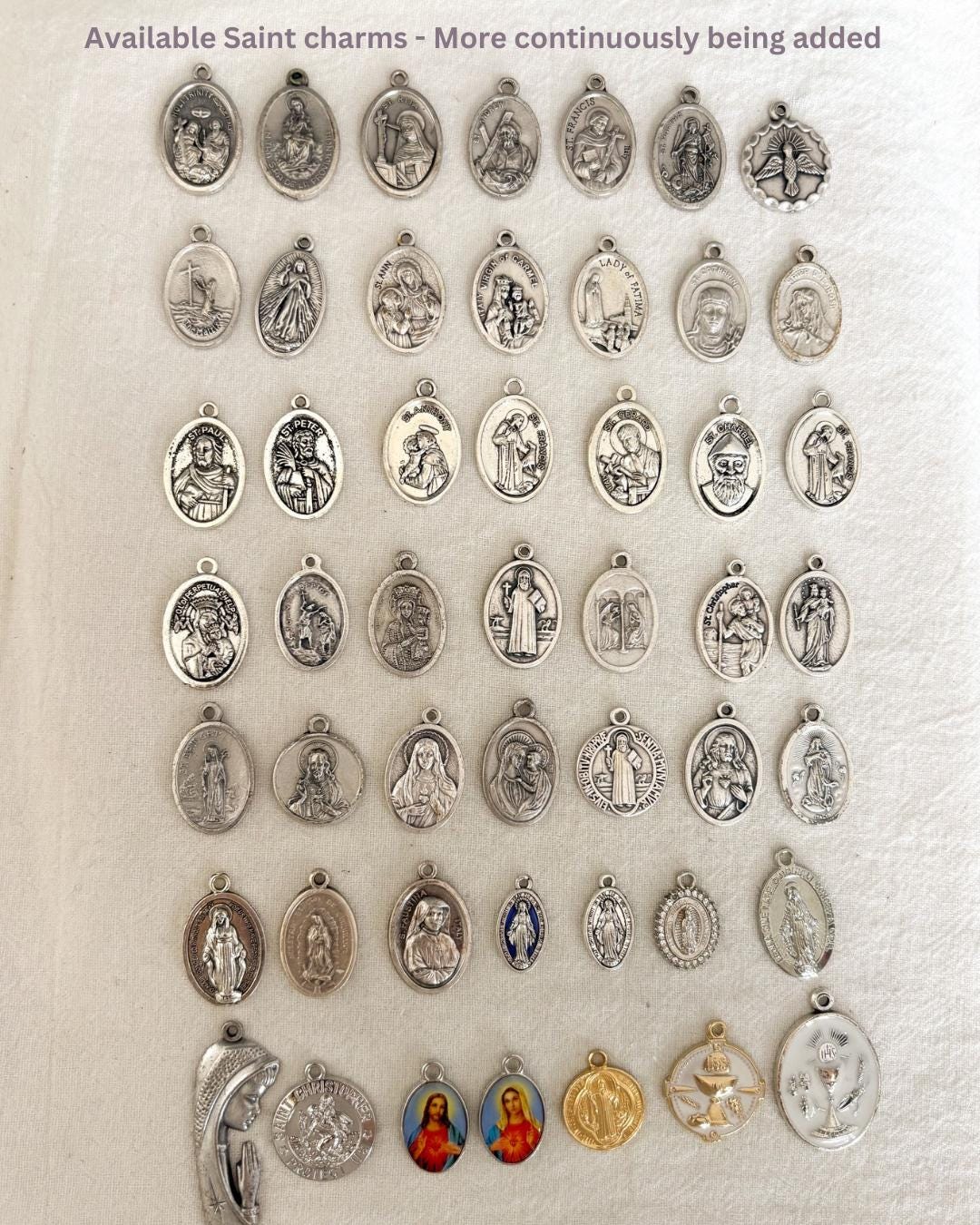 Silver Catholic Saint baby gift for Baptism, Christening, baby shower boy or girl