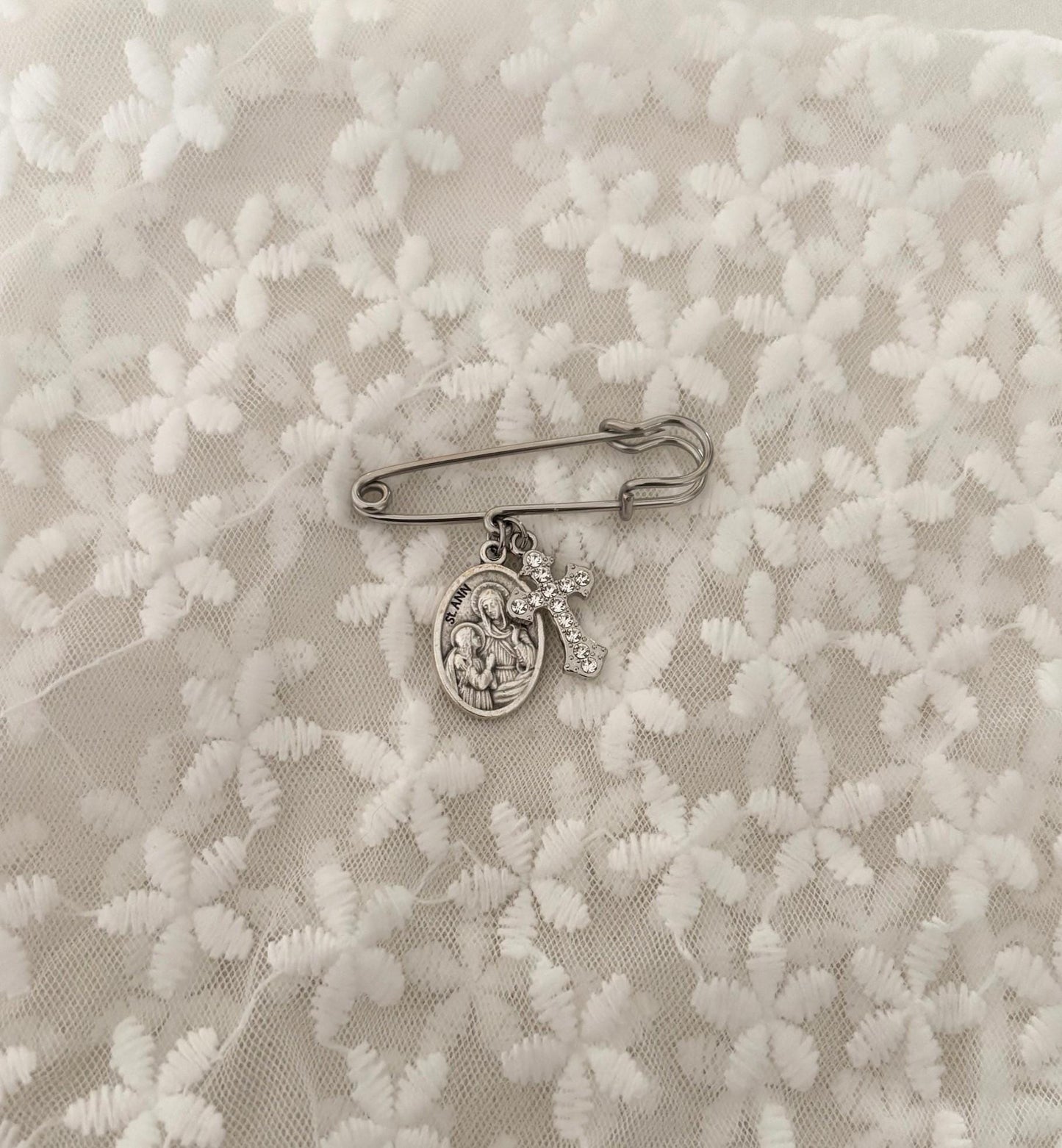Silver Catholic Saint baby gift for Baptism, Christening, baby shower boy or girl