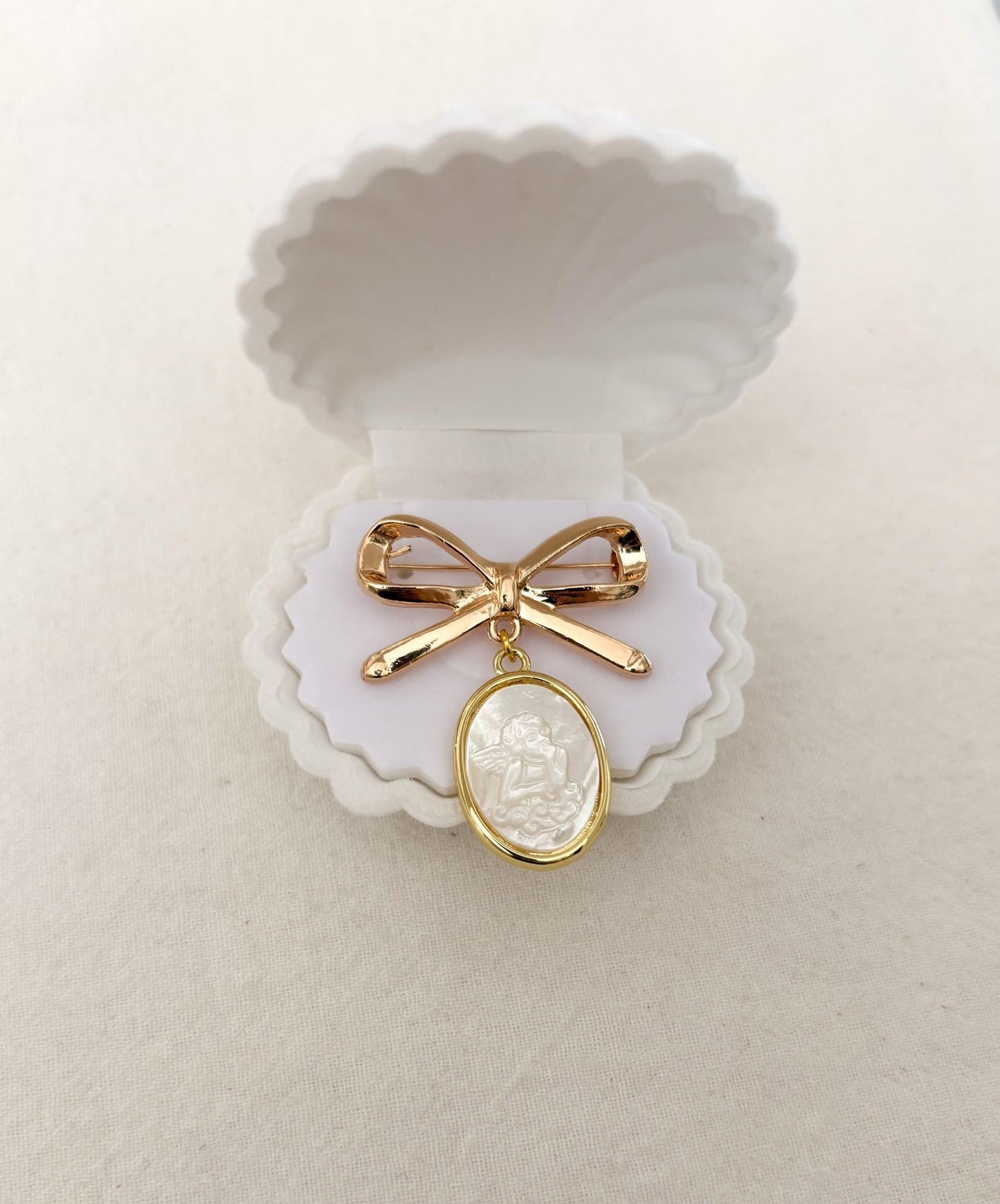 Guardian Angel Baby Keepsake Pin pendant brooch - Catholic jewelry keepsake gift