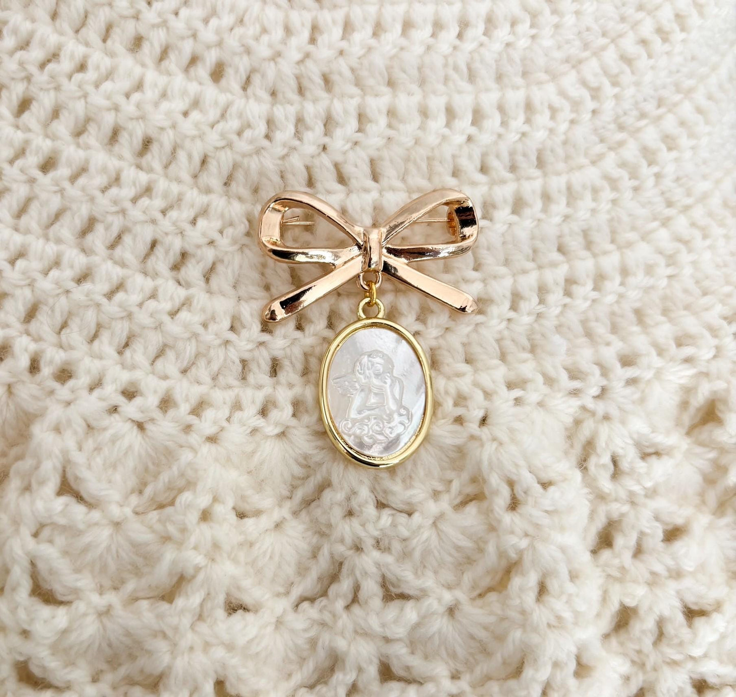 Guardian Angel Baby Keepsake Pin pendant brooch - Catholic jewelry keepsake gift