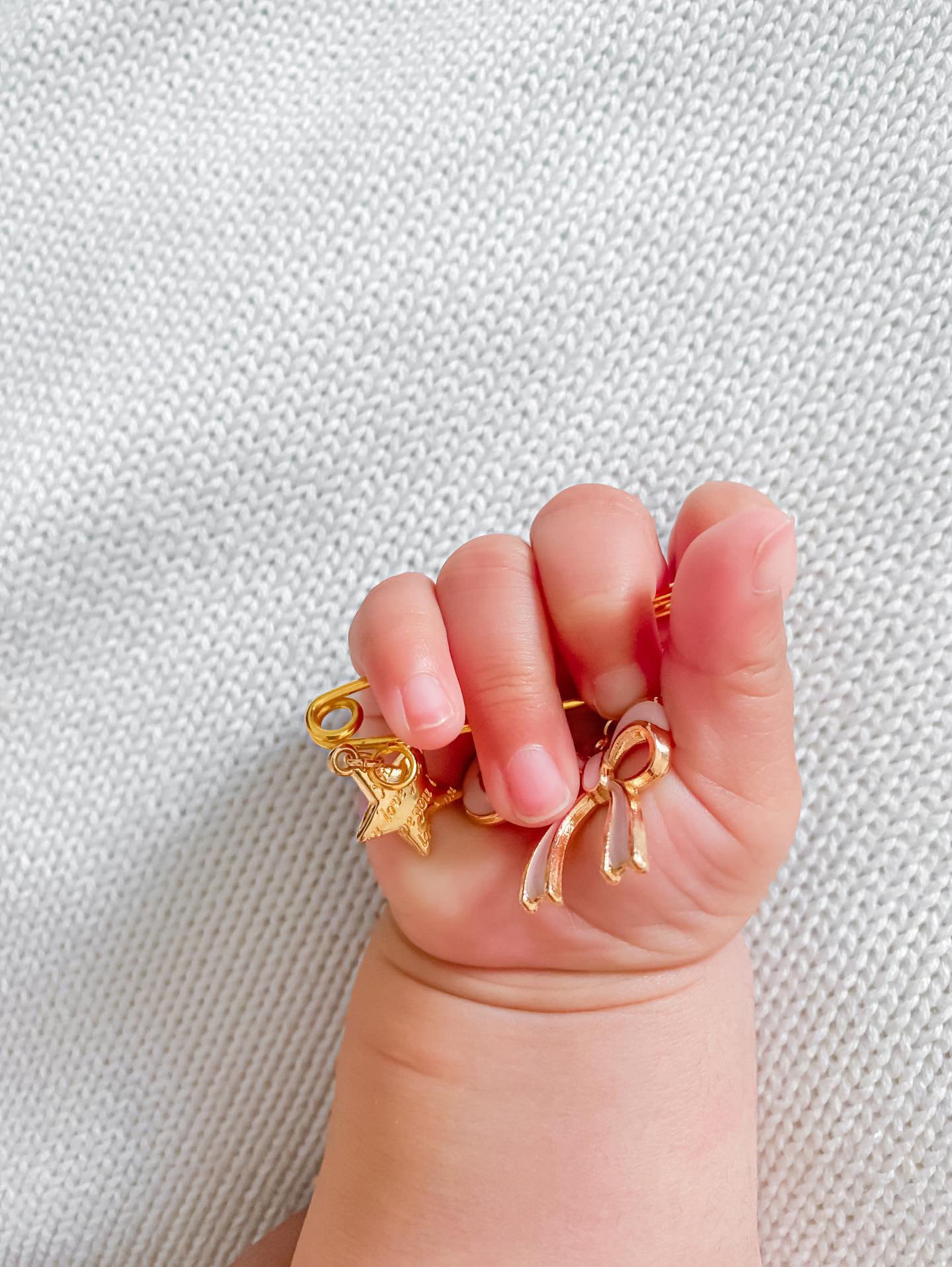 Personalized Catholic Baptism Pin: Gold Safety Pin Brooch, Baby Keepsake