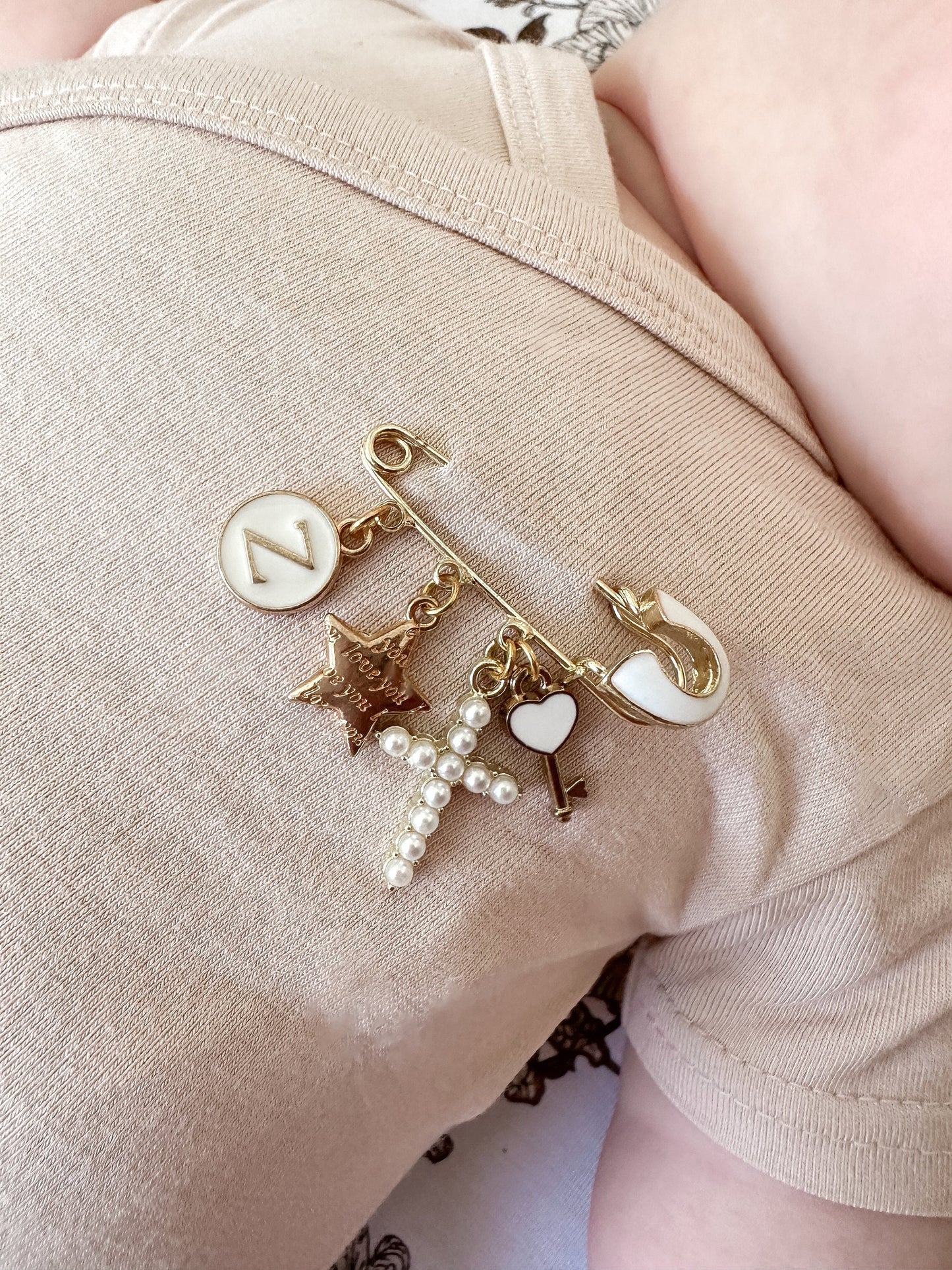 Personalized Gold Baby Brooch: Keepsake Christening Gift