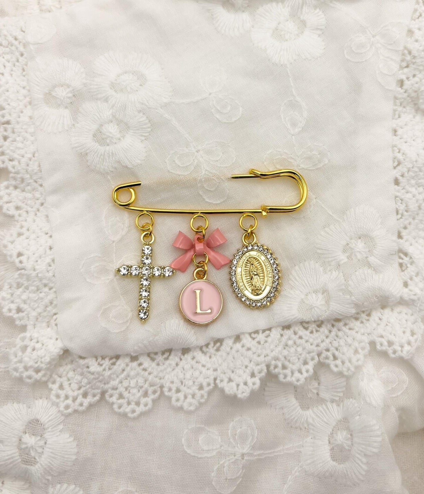 Personalized Baby Keepsake Pin: Angel Brooch, Christening Gift