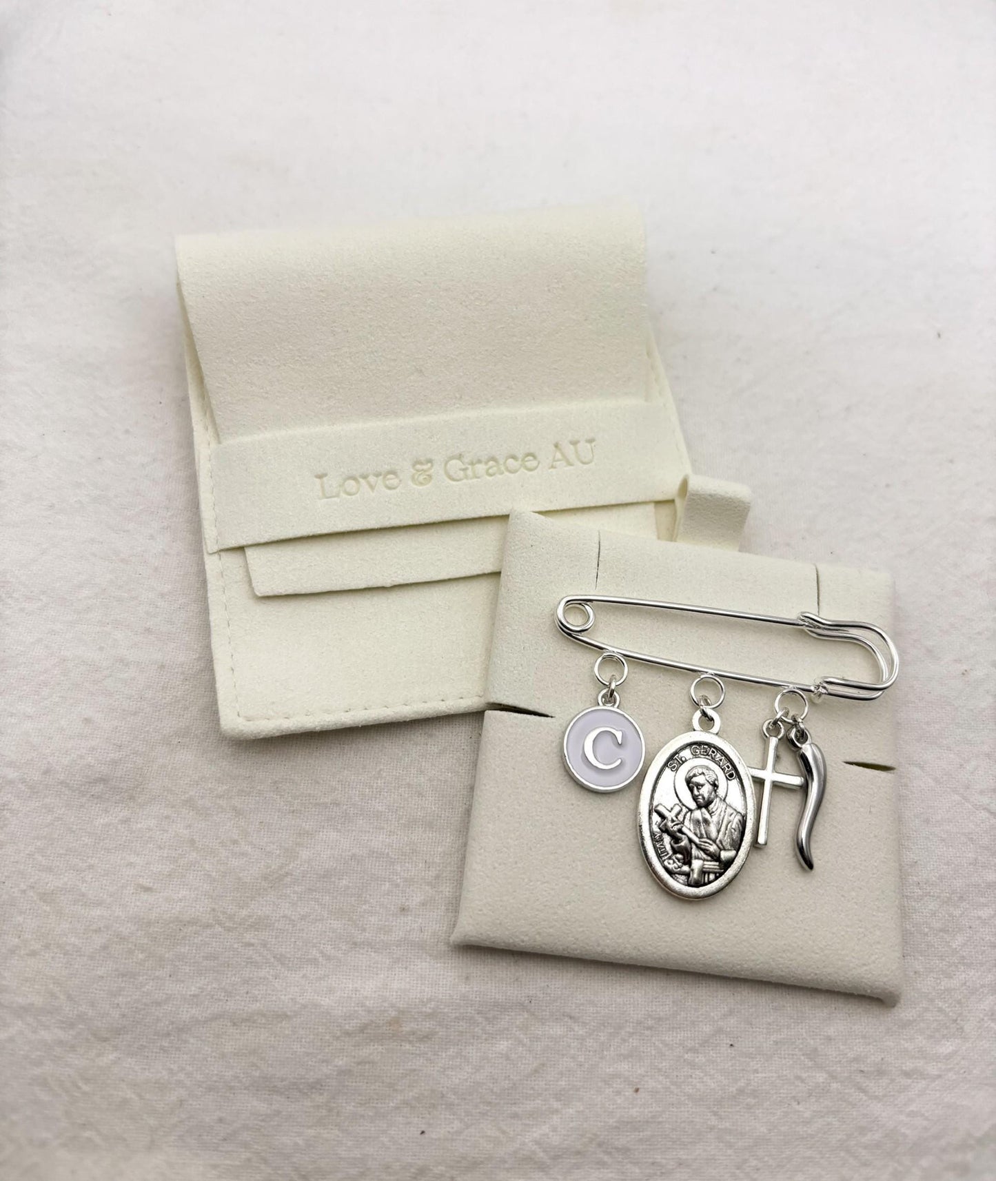 Personalized Catholic Baby Keepsake Pin: St Gerard, Baptism Gift