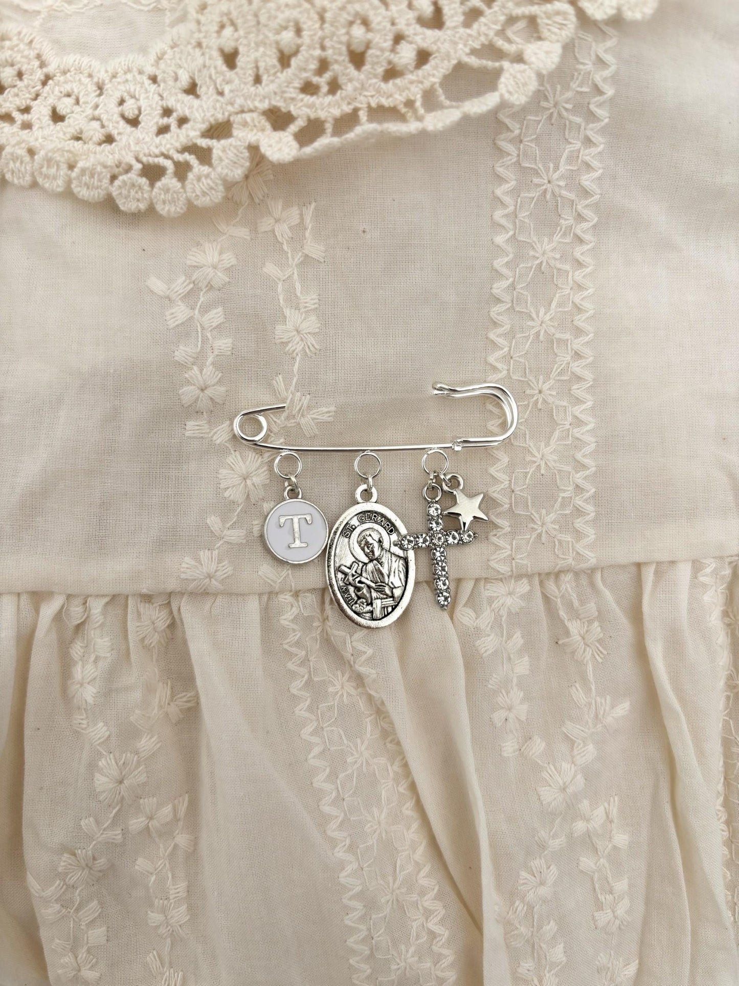 Personalized Catholic Baby Keepsake Pin: St Gerard, Baptism Gift