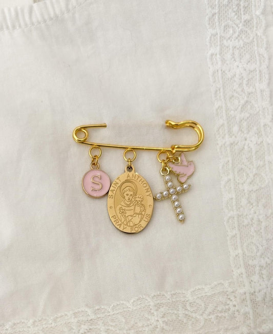 St Anthony Baby Pin: Catholic Christening Gift, Custom Keepsake