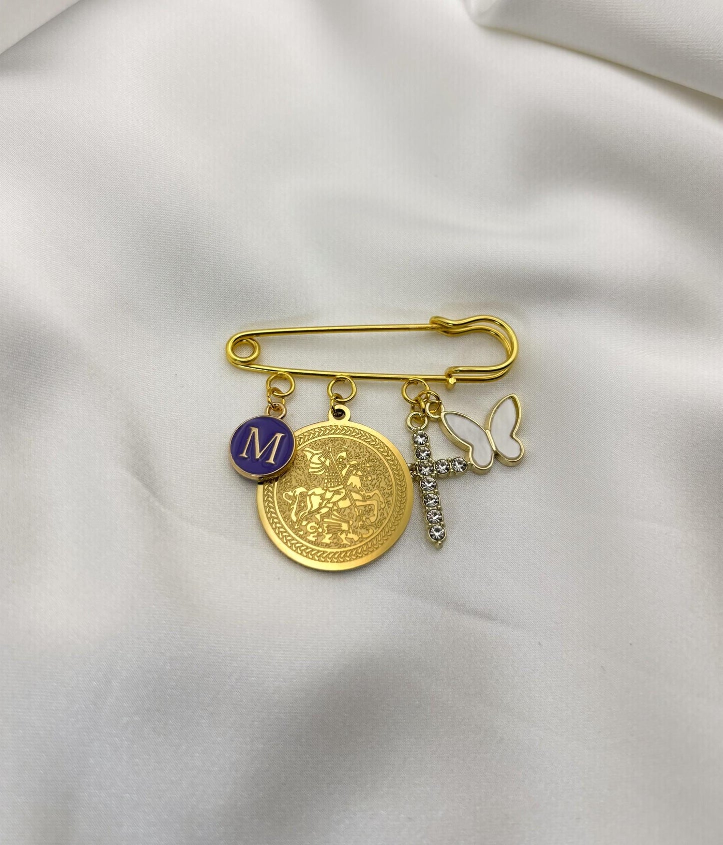 St George Baby Pin: Catholic Christening Gift, Custom Keepsake