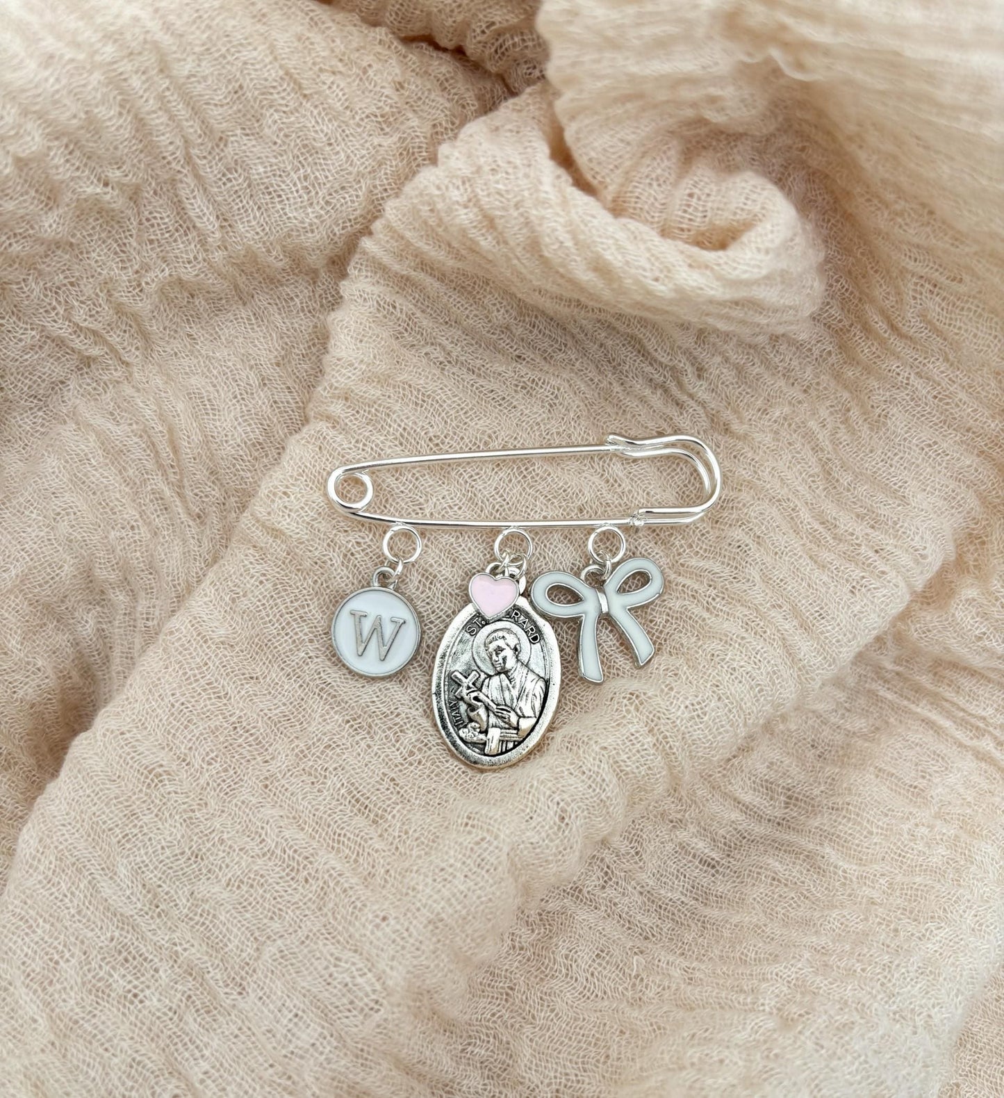 Personalized Catholic Baby Keepsake Pin: St Gerard, Baptism Gift