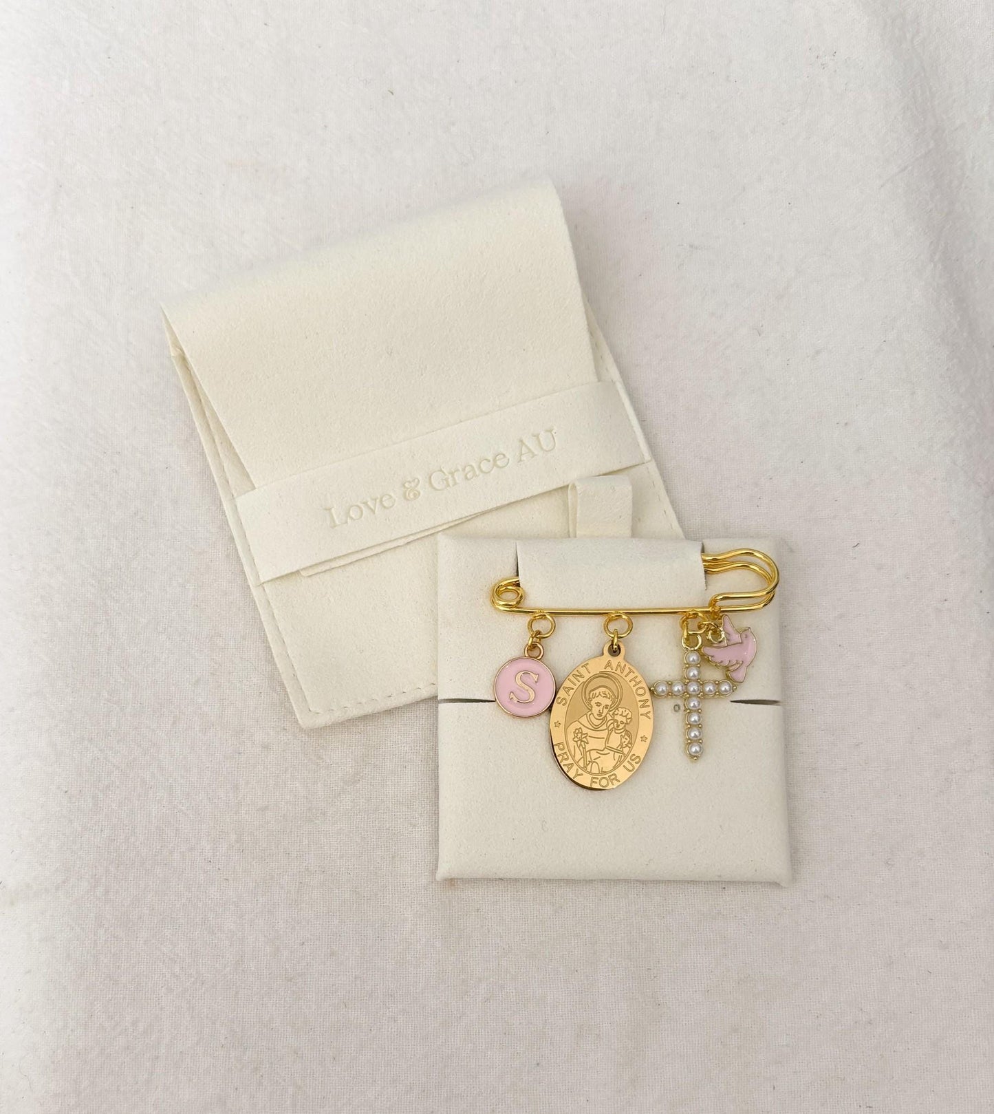 St Anthony Baby Pin: Catholic Christening Gift, Custom Keepsake