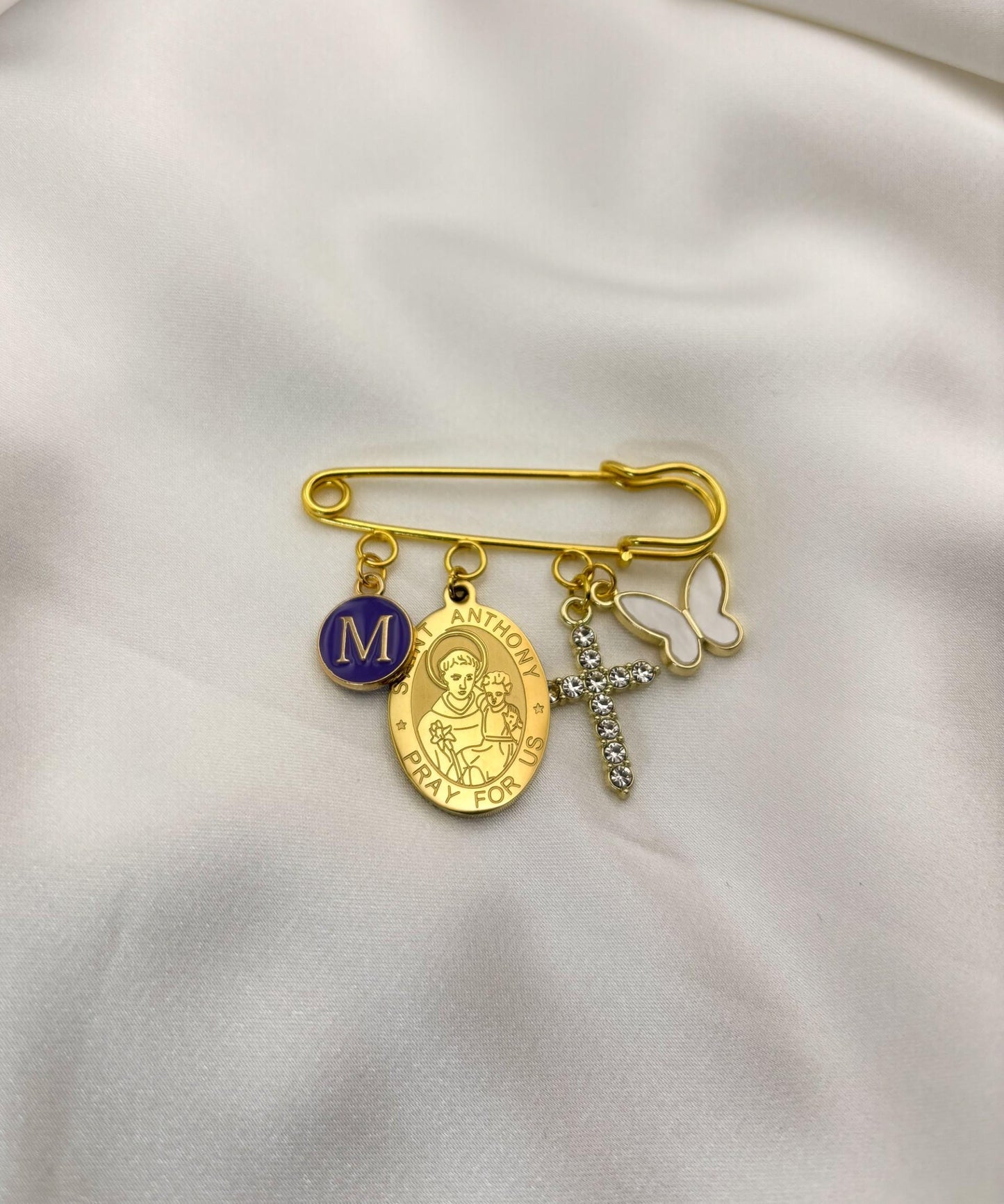 St Anthony Baby Pin: Catholic Christening Gift, Custom Keepsake