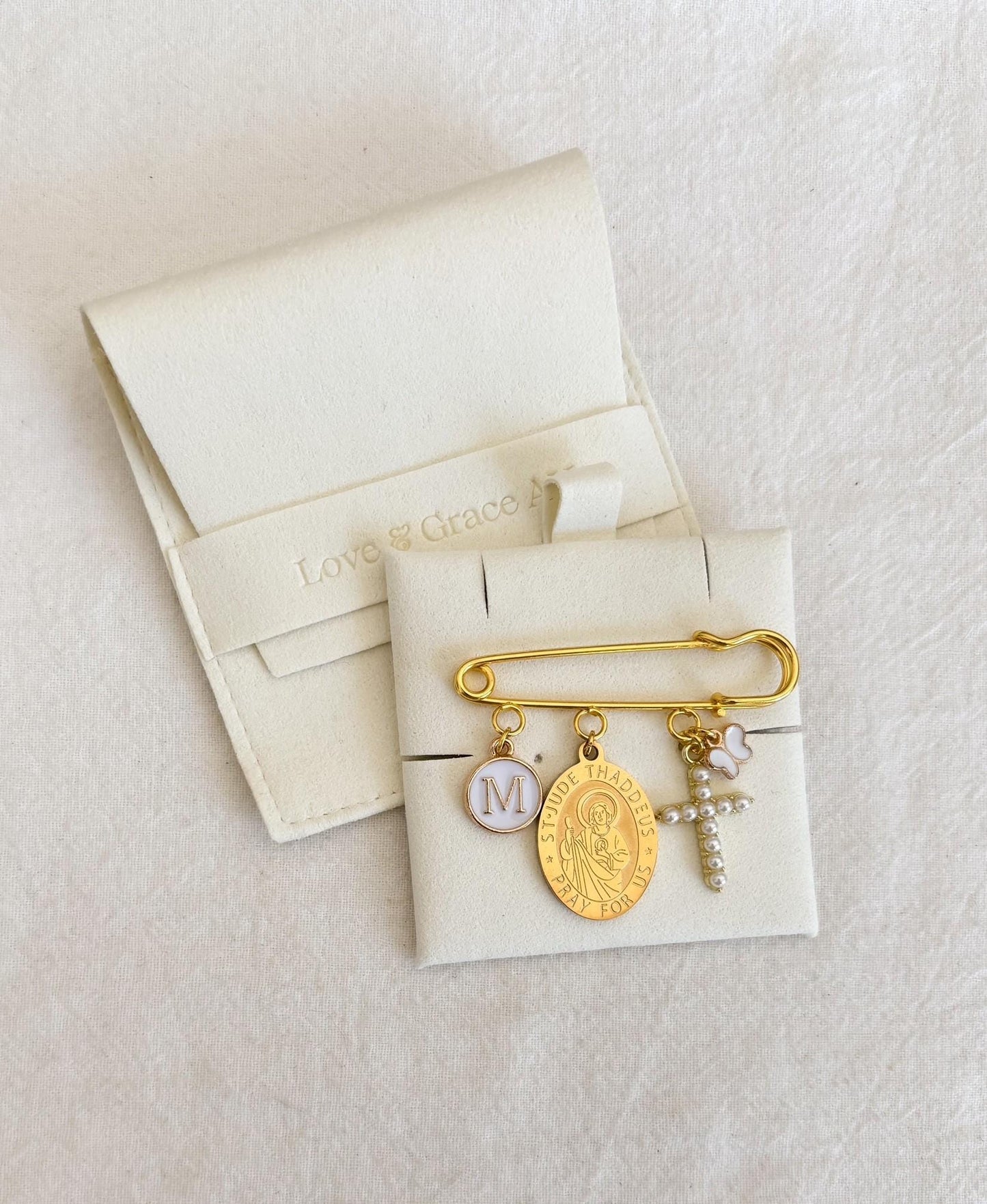 Personalized St Jude Baby Protection Pin: Catholic Christening Gift