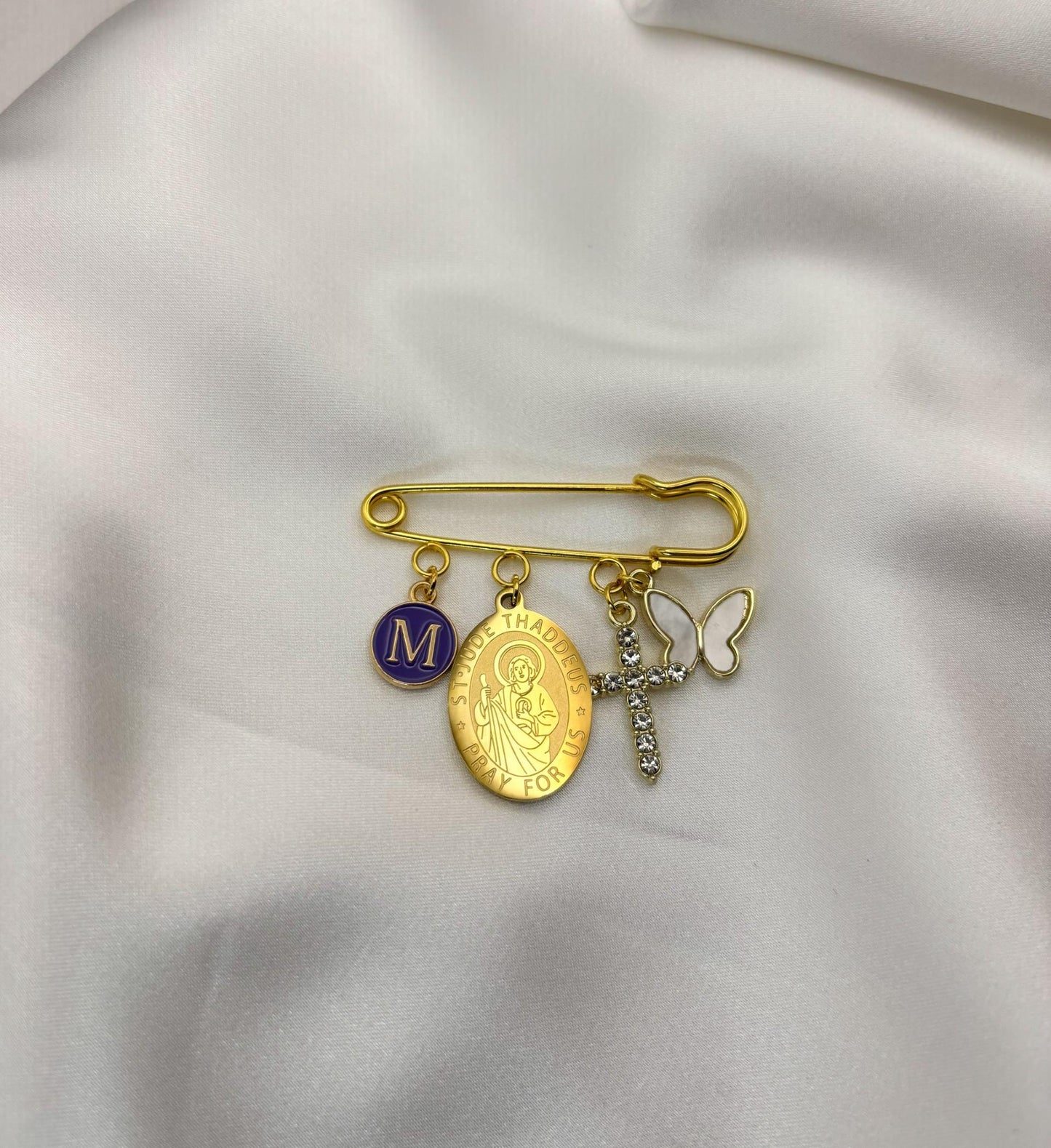 Personalized St Jude Baby Protection Pin: Catholic Christening Gift