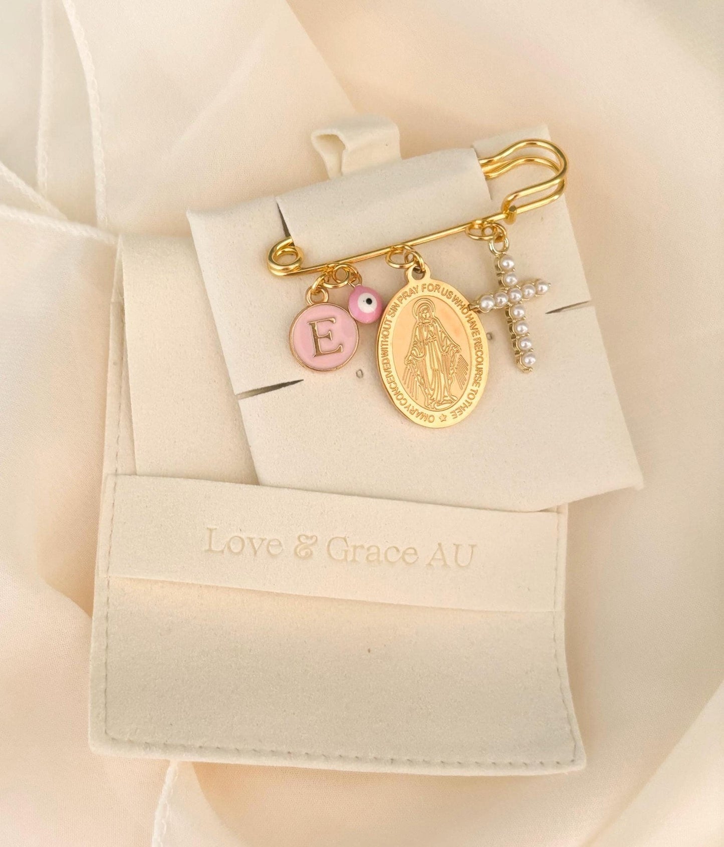 Personalized Virgin Mary Baby Pin: Catholic Christening Gift