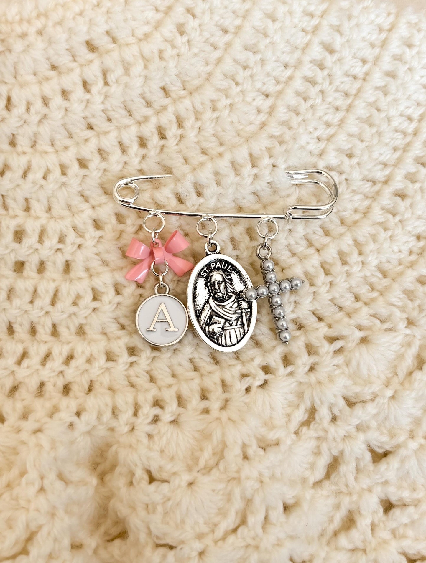 Personalized St Paul Baby Pin: Silver Catholic Christening Gift