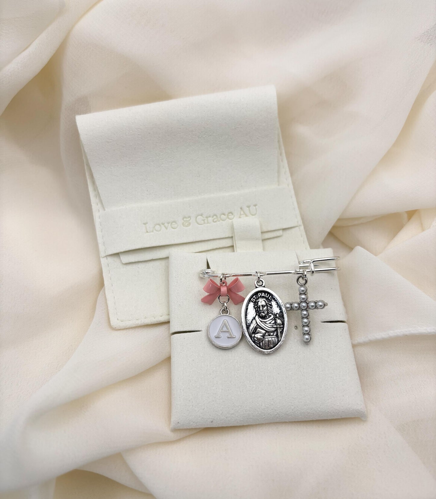 Personalized St Paul Baby Pin: Silver Catholic Christening Gift