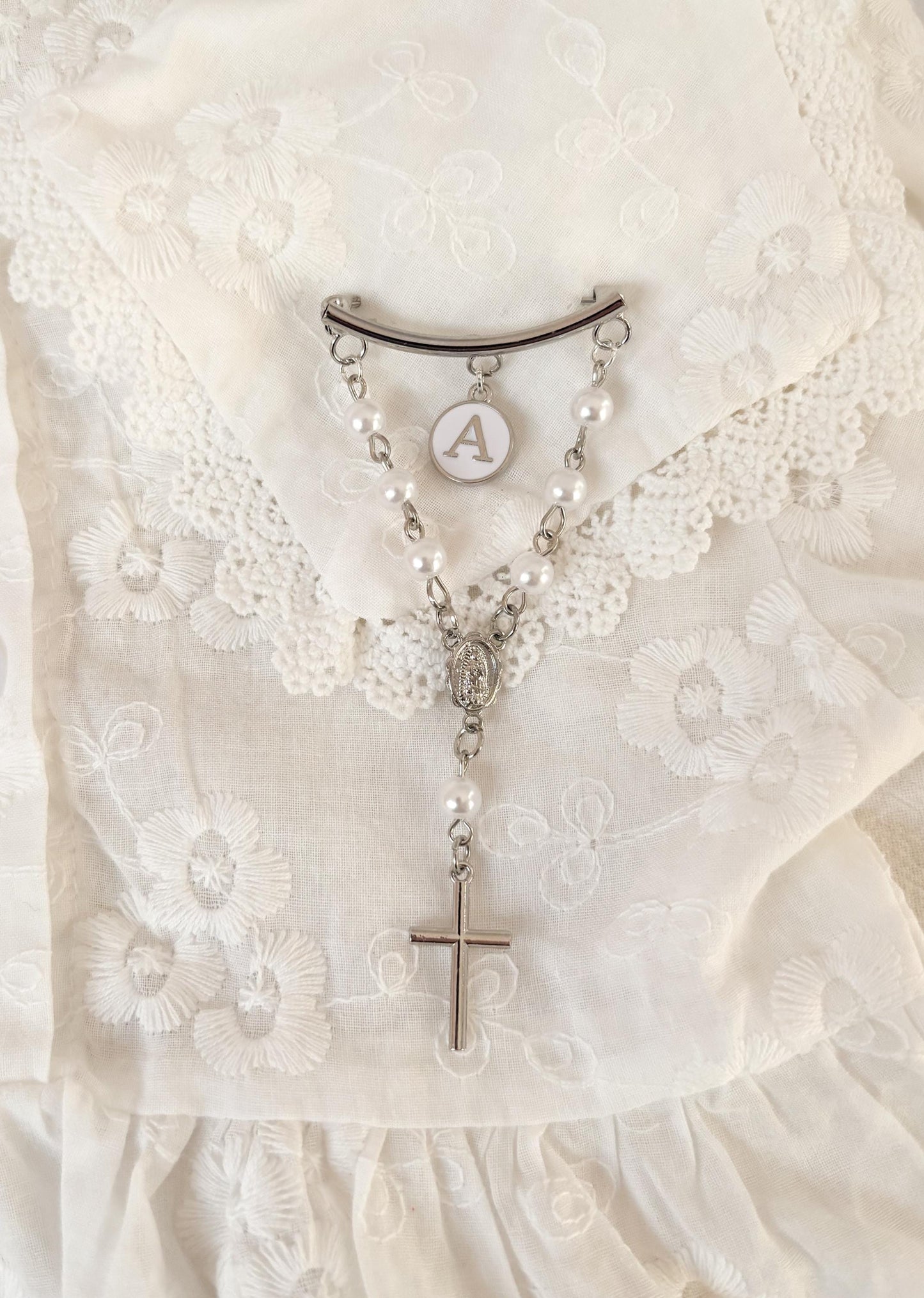 Catholic Baby personalised gift - Rosary Virgin Mary Religious Jewellery