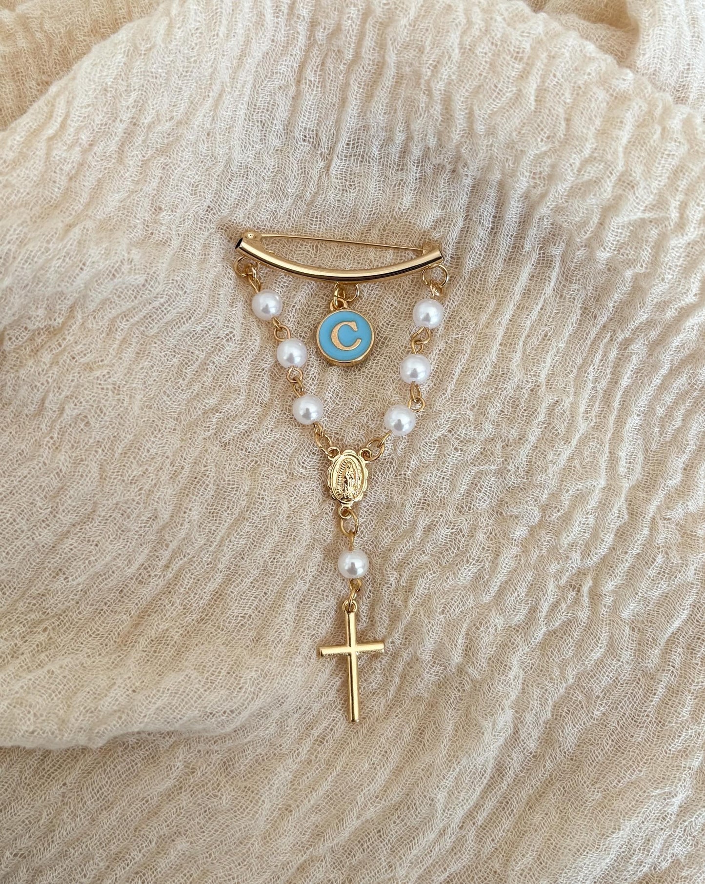 Catholic Baby personalised gift - Rosary Virgin Mary Religious Jewellery