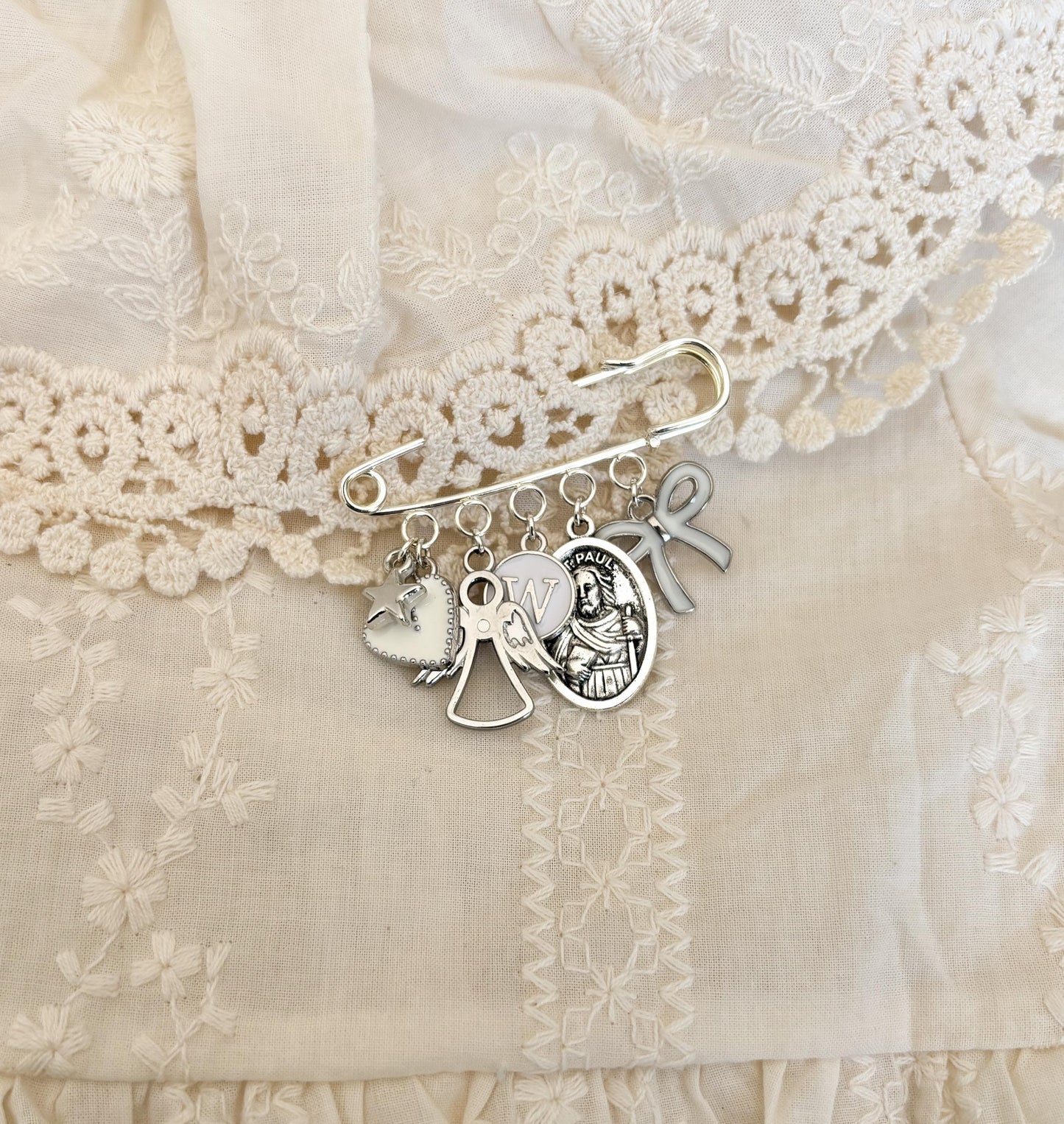 Personalized St Paul Baby Pin: Silver Catholic Christening Gift