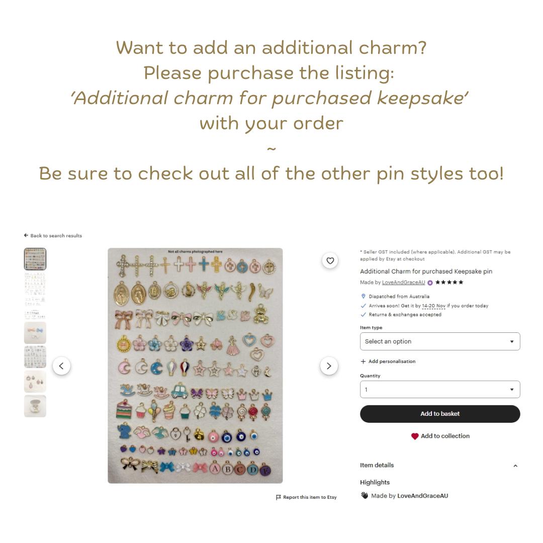 Catholic Baptism gift - Virgin Mary pendant brooch keepsake