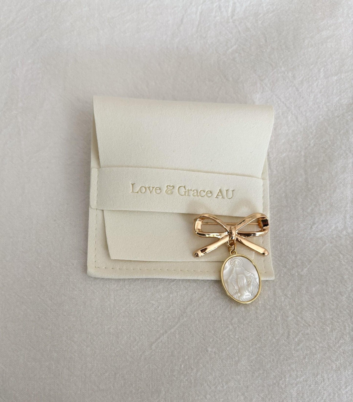 Catholic Baptism gift - Virgin Mary pendant brooch keepsake