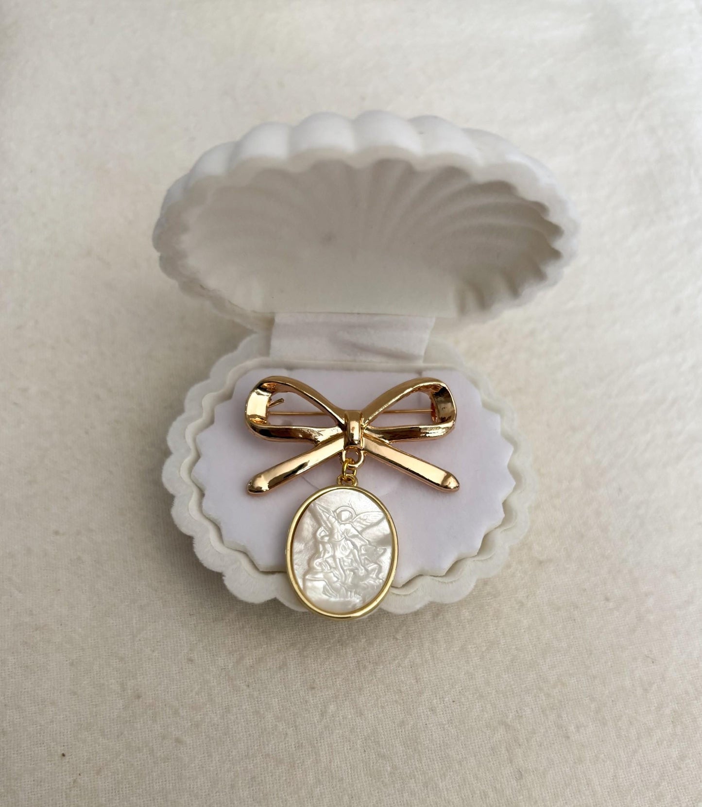 St Michael pendant brooch - Catholic jewelry keepsake gift