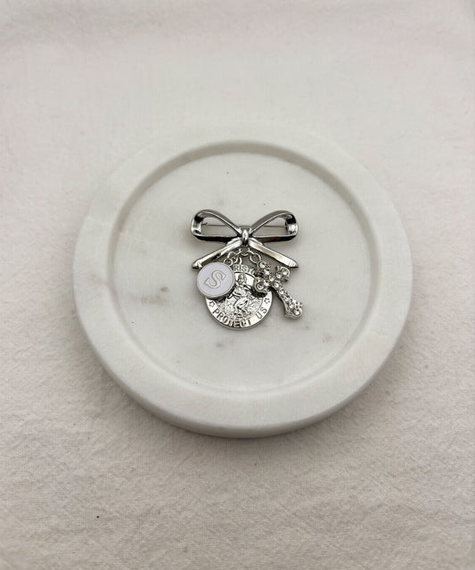 Catholic St Christopher personalised Baby keepsake pin